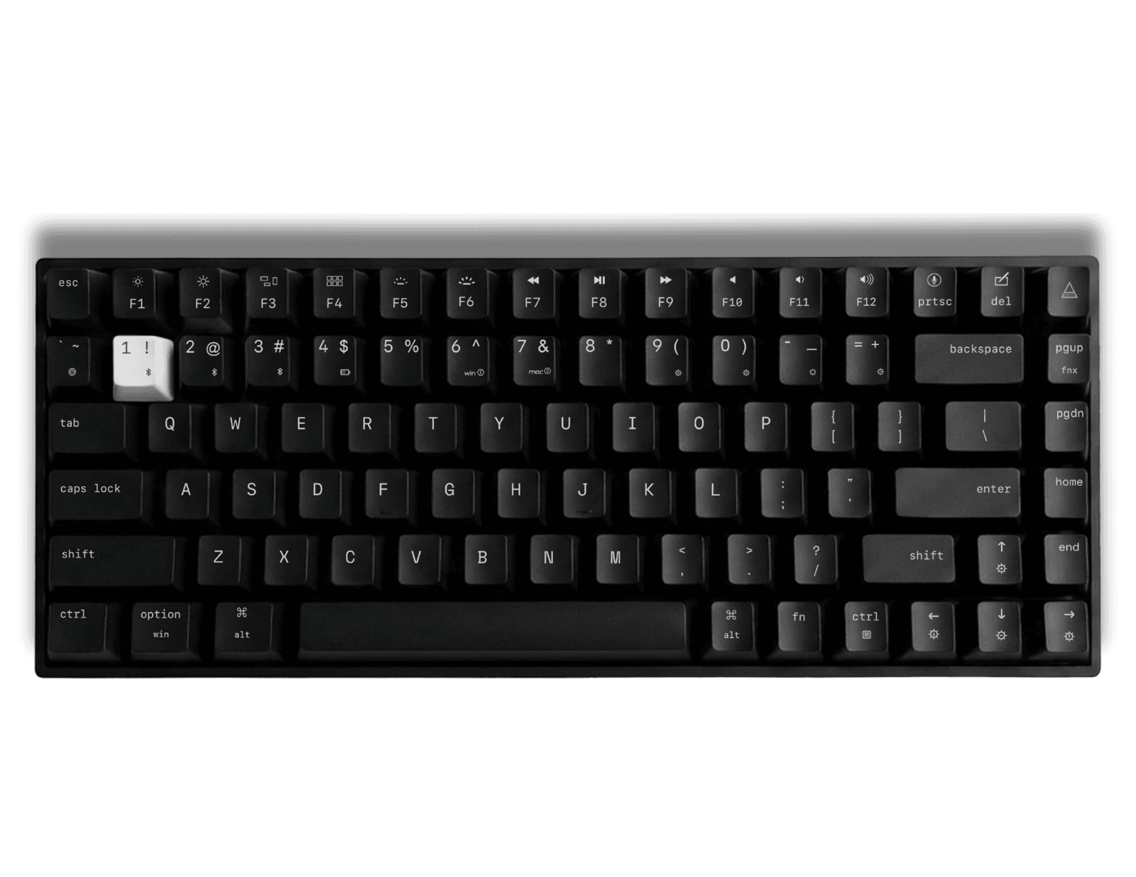 Code One from above: 75% layout, one white key